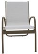 Telescope Casual Gardenella Abalone/Beachwood Aluminum/Fabric Outdoor Sling Stacking Arm Chair-1