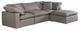 Moe's Home Collection Terra Condo Lounge 4-Piece Light Grey L-Shaped Modular Sectional and Ottoman-0