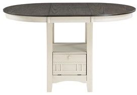 Mazin Furniture Junipero 5 Piece Antique White/Rosy Brown Counter Height Table Set-1