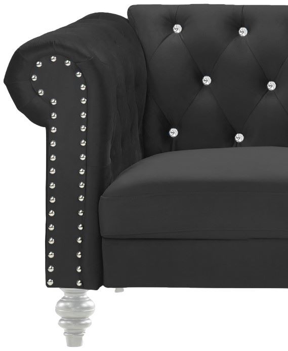 New Classic® Home Furnishings Emma Black Crystal Loveseat-3