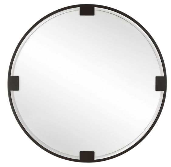 Uttermost® Cornelia Dark Bronze Round Mirror-0