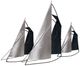 Sagebrook Home Blue/Silver Sailboats Wall Decor-1
