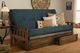 Kodiak Furniture Tucson Suede Navy/Rustic Walnut Full Storage Futon with Mattress-1