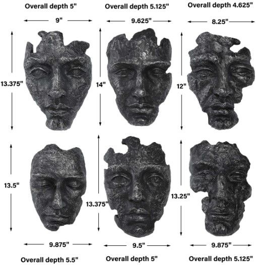 Uttermost® 6-Piece Gray Self-Portrait Wall Decor Set-2