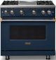 Viking® 5 Series 36" Slate Blue Pro Style Gas (NG) Range with Brushed Brass Trim-0