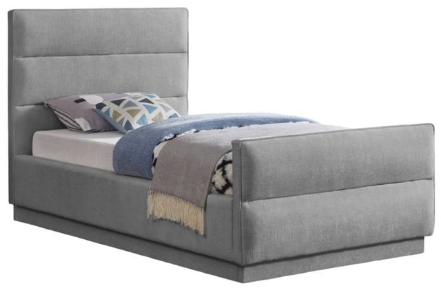 Meridian Furniture Paxton Grey Twin Upholstered Panel Bed-0
