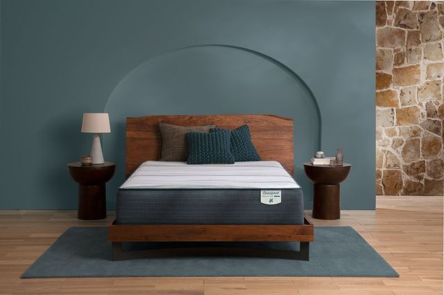 Front view of a Beautyrest mattress in a modern bedroom