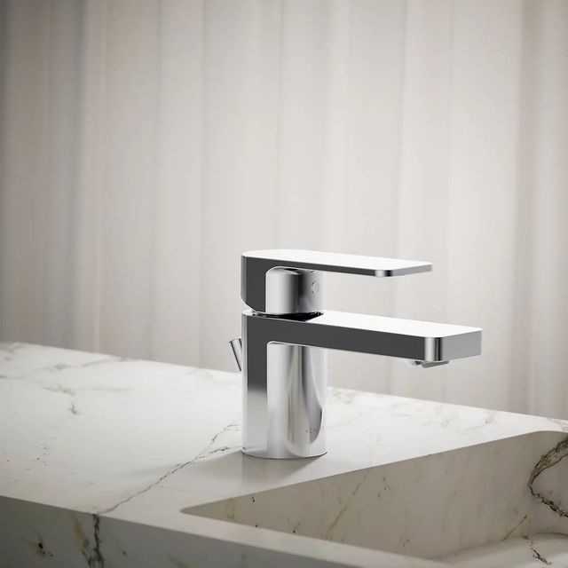 KOHLER® Parallel® Polished Chrome Low Single-Handle Bathroom Sink Faucet-3