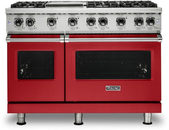 Viking® 5 Series 48" San Marzano Red Pro Style Liquid Propane Range with 12" Griddle-0