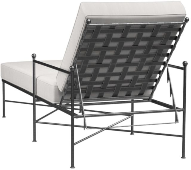 Sunset West Provence Canvas White/Century Pewter Iron Outdoor Adjustable Chaise-2