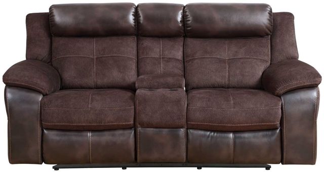 Steve Silver Co. Trento Charcoal Dual-Power Reclining Loveseat with Console-0