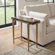 Uttermost® Preston Rectangular Glass Top Accent Table with Antique Brass Base-1