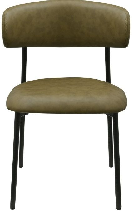 Meridian Furniture Lupita Olive/Matte Black Vegan Leather Dining Chair-1