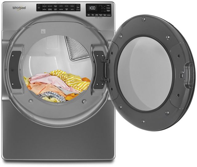 Whirlpool® 7.4 Cu. Ft. Chrome Shadow Front Load Ventless Electric Dryer-3