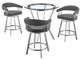 Armen Living Naomi and Chelsea 4-Piece Brushed Stainless Steel Counter Height Dining Set-0