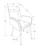 Monarch Specialties Inc. 2-Piece Brown 36" Fabric Dining Chair Set with Taupe Faux Leather Back-2