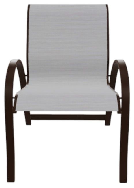 Telescope Casual Aruba Abalone/Kona Aluminum/Fabric Outdoor Sling Stacking Arm Chair-1
