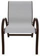 Telescope Casual Aruba Abalone/Kona Aluminum/Fabric Outdoor Sling Stacking Arm Chair-1