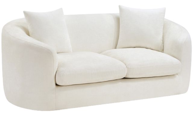 Meridian Furniture Penelope Cream Chenille Fabric Loveseat-0