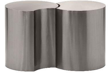 Meridian Furniture Dimple 2-Piece Brushed Silver Modular Nesting End Table Set-0