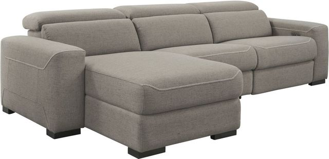 Signature Design by Ashley® Mabton 3-Piece Gray Power Reclining Left-Arm Facing Sectional and Chaise-0