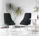 Mazin Furniture Plumeria Black/Chrome Dining Side Chair -4