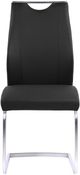 Armen Living Bravo 2-Piece Black/Brushed Stainless Steel Dining Side Chair Set-5