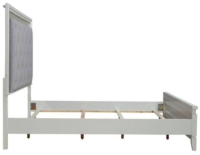 Liberty Furniture Reflections Gray/Pearl White/Rhinestone King Upholstered Panel Bed-3