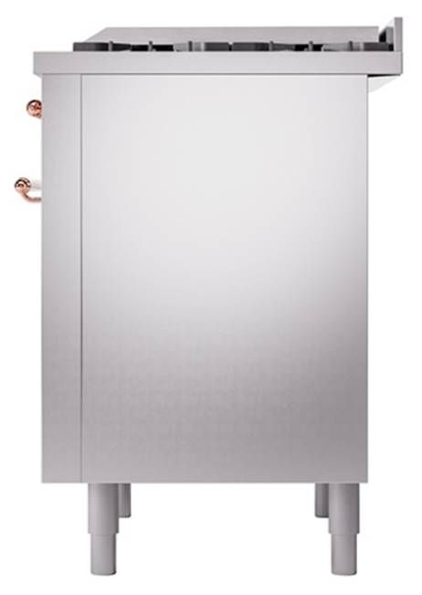 Ilve® Nostalgie II Noblesse 36'' Stainless Steel Liquid Propan Pro Style Dual Fuel Range with Copper Trim-3