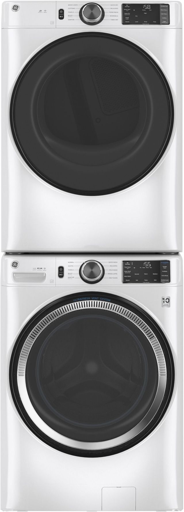GE® 7.8 Cu. Ft. White Smart Front Load Electric Dryer-4