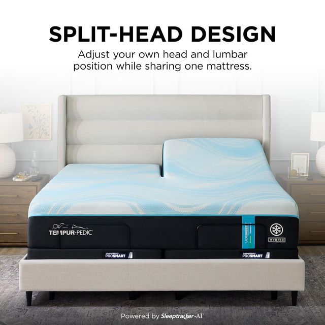 Tempur-Pedic® TEMPUR-LuxeBreeze® 13" Hybrid Medium Smooth Top Split Head King Mattress-4
