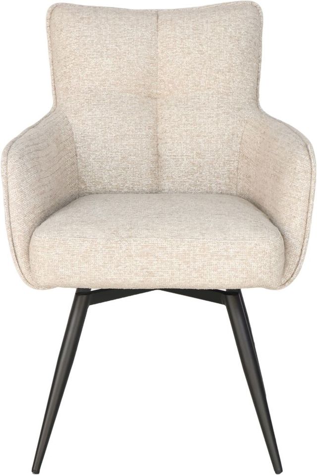 Dovetail Furniture Adelise Beige Swivel Chair-1