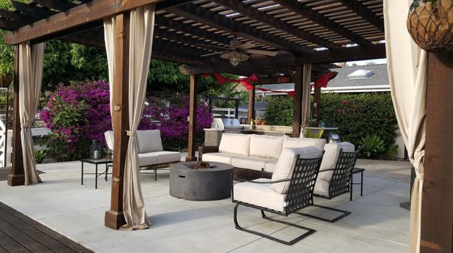 Sunset West Provence Century Pewter Antique Wrought Iron Outdoor Loveseat with Canvas Flax Cushion-4