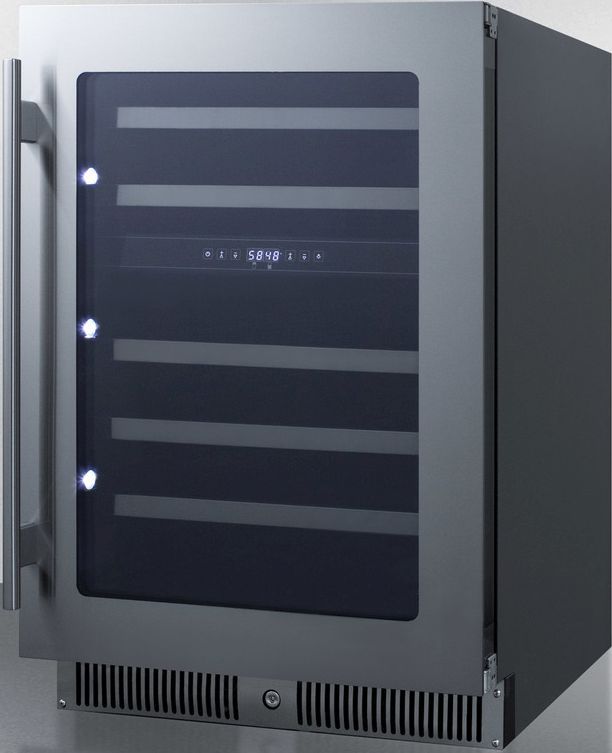 Summit® Classic Collection 5.4 Cu. Ft. Black Stainless Steel Wine Cooler-1