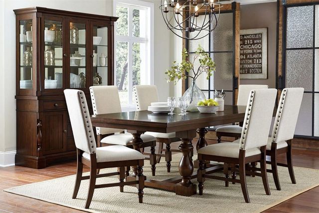 Mazin Furniture Yates Burnished Dark Oak Dining Table-2