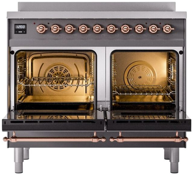 Ilve® Nostalgie II Series 40" Matte Graphite Pro Style Induction Range-1