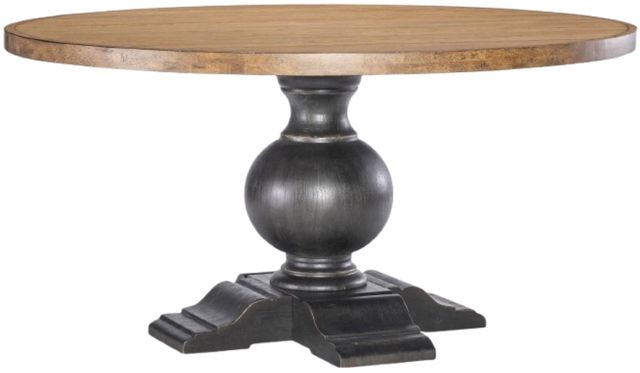Legacy Classic Vintage Market Barnwood Oak Dining Table with Kettle Black Base-0