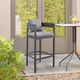 Armen Living Menorca 3-Piece Dark Gray Aluminum/Fabric Outdoor Counter Stool Set-1