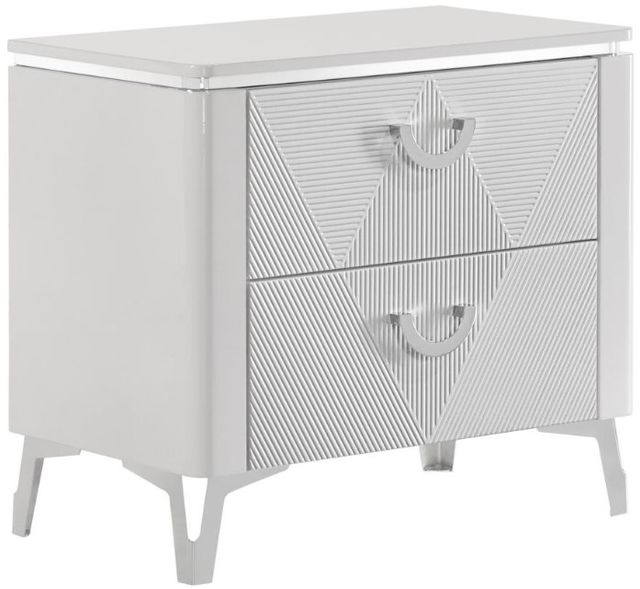 Coaster® Cassia White High Gloss Nightstand-0