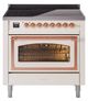 Ilve® Nostalgie II Noblesse 36'' Antique White Pro Style Induction Range with Copper Trim-0