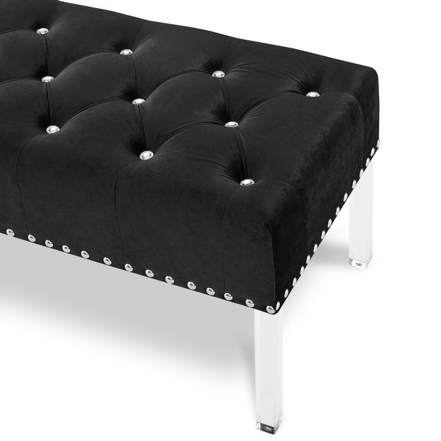 New Classic® Home Furnishings Vivian Black Velvet Bench-3