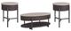 Elements International Nica 3-Piece White Occasional Table with Brown Base Set-0
