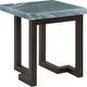 Elements International Kimble Dark Espresso End Table with Gray Marble Top-0