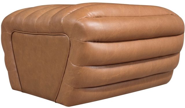 Meridian Furniture Vega Cognac Leather Upholstered Ottoman-3