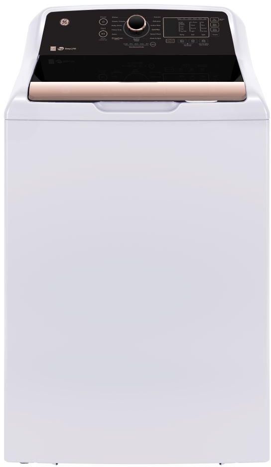 GE® 5.3 Cu. Ft. White and Rose Gold Top Load Washer with Built-In Wi-Fi-0