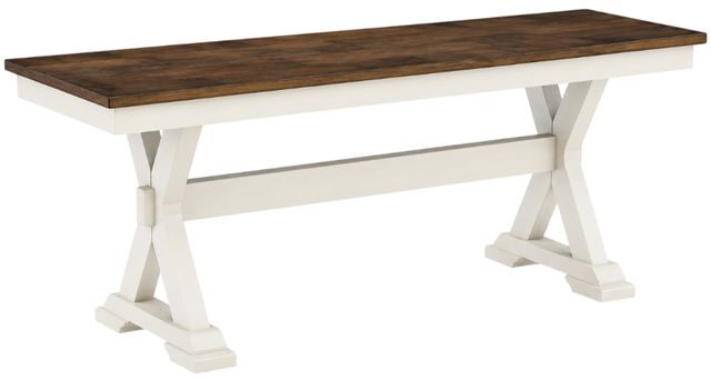 Signature Design by Ashley® Brinfern Antique White/Brown Large Dining Room Bench-0