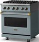 Viking® 5 Series 30" November Sky Pro Style Dual Fuel (LP) Range with Brushed Brass Trim-3