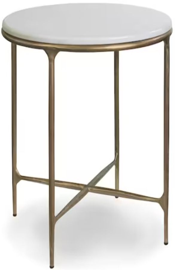 Bassett® Furniture Keswick Bronze/White Round End Table-0