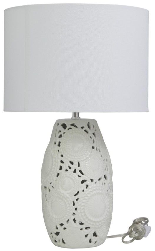 Deco Marche White Ceramic Table Lamp-1