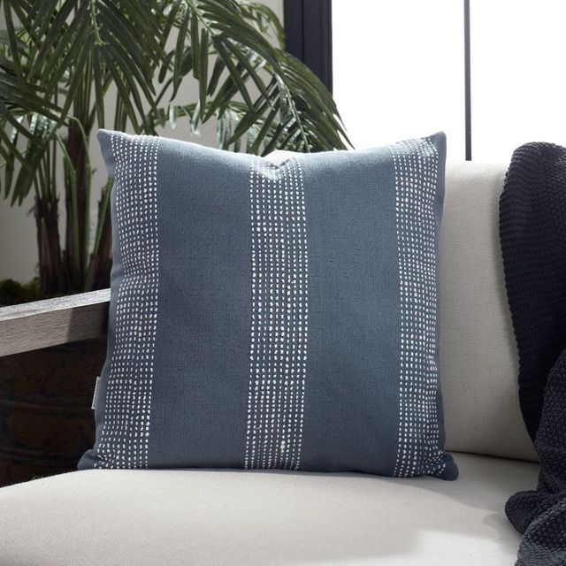 Uttermost® Caper Slate Blue Polyester Indoor-Outdoor Pillow-1